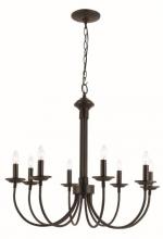 Trans Globe 9018 BK - 8LT CHANDELIER- J ARM- BLACK F